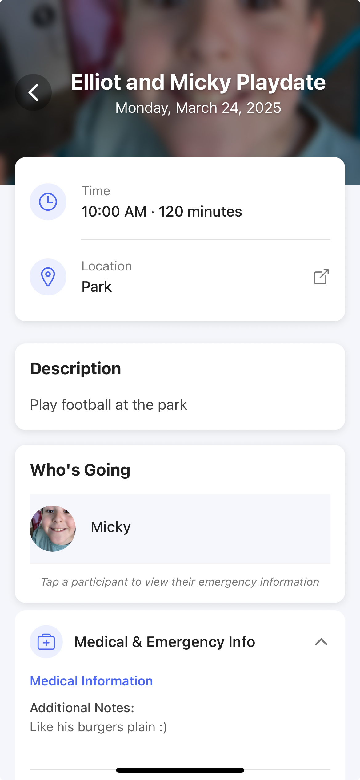 Playdate schedule screen with upcoming dates